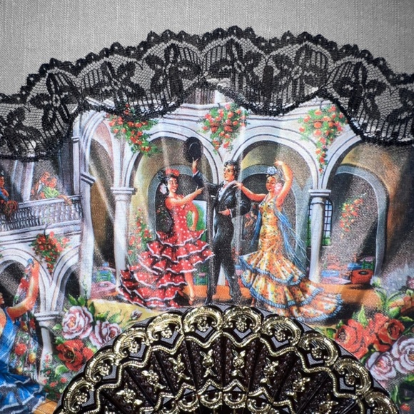 Vintage Flamenco Dancer Fan - Picture 6 of 8